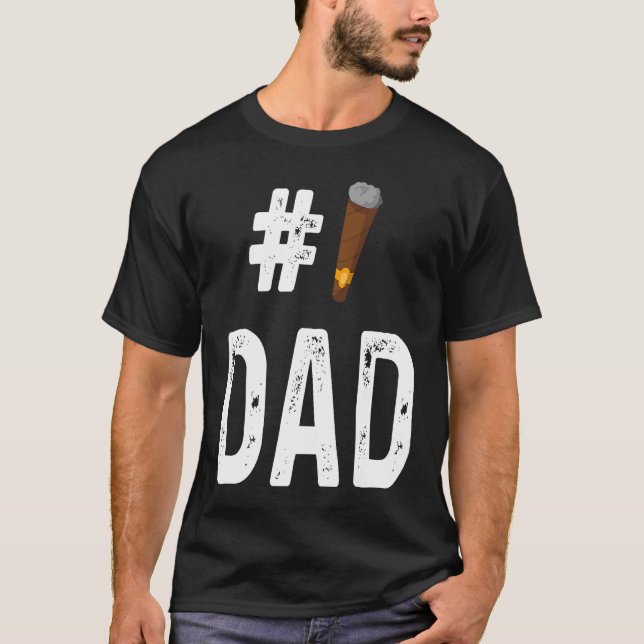 Camiseta Cigar  Smoker Smoking  Number 1 Dad (Frente)