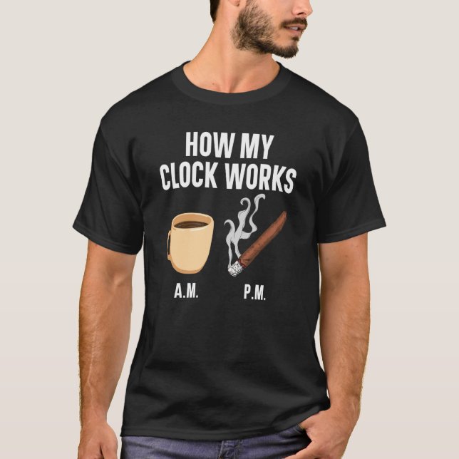 Camiseta Cigar Smoking Tobacco Smoke Cigarette Smoker Coffe (Frente)