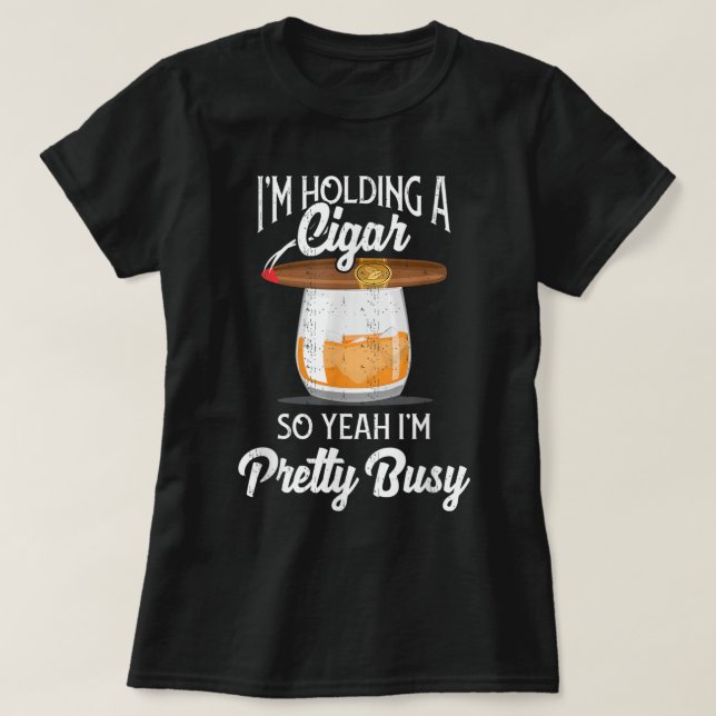 Camiseta Cigarro Fumando Pai Whiskey Tee Gif (Frente do Design)