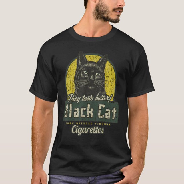 Camiseta Cigarros de gato preto 1904 (Frente)