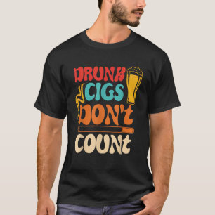 Camiseta Cigarros Embriagados Não Contam Cerveja Vintage