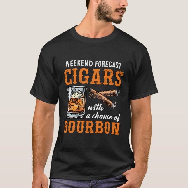 Camiseta Cigarros Fumantes Com Bebê De Bebendo Bourbon (Frente)
