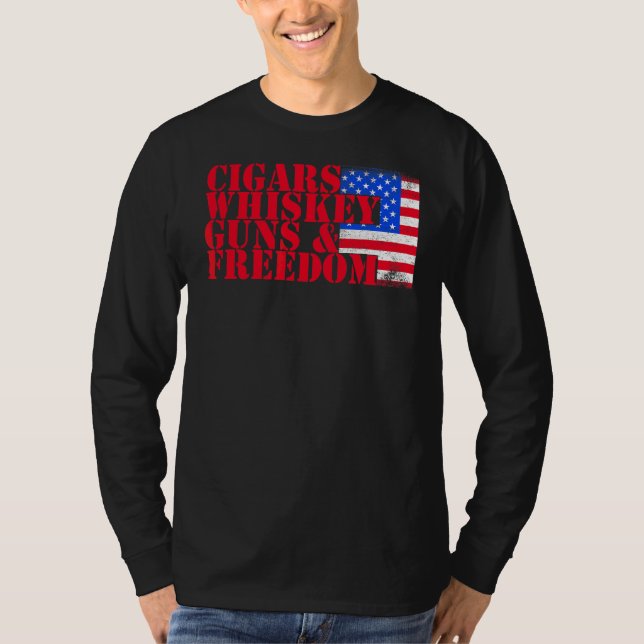 Camiseta Cigarros Patrióticos Sussurram Liberdade (Frente)