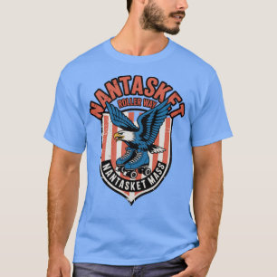 Camiseta Cilindro da Vintagem do Rollerway Nantasket Rastre