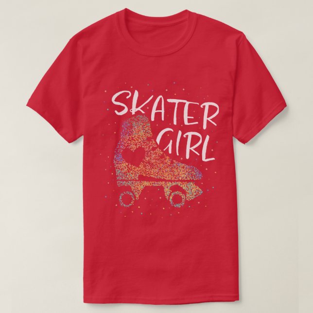 Camiseta Cilindro de Rapariga do Skater Roller Skates (Frente do Design)
