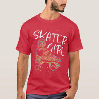Camiseta Cilindro de Rapariga do Skater Roller Skates