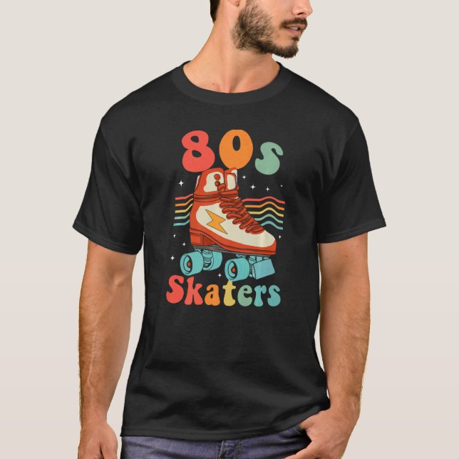 Camiseta Cilindro de rolamento 80s dos Skates de Skate em l (Frente)