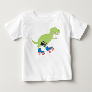 Camiseta Cilindro do Dinossauro, Rastreando, segurando rád