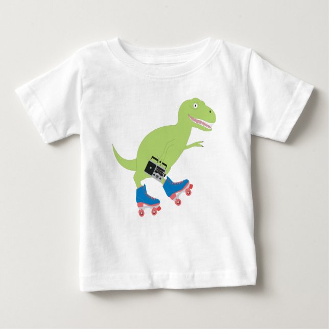 Camiseta Cilindro do Dinossauro, Rastreando, segurando rádi (Frente)