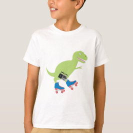 Camiseta Cilindro do Dinossauro, Rastreando, segurando rádi