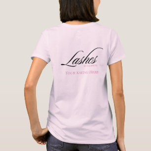 Camiseta Cílios de Rosto Cor-de-Rosa Preto para Equipe do E