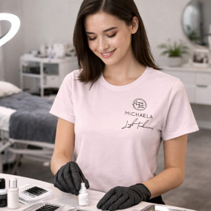 Camiseta Cílios Logotipo Empresarial Nome do Funcionário Ro