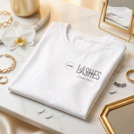 Camiseta Cílios Minimalistas Arte Logotipo Funcionário Equi