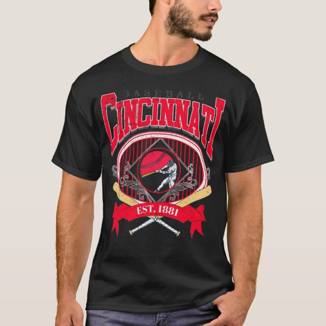 Camiseta Cincinnati Baseball American Baseball Fan Swea (Frente)