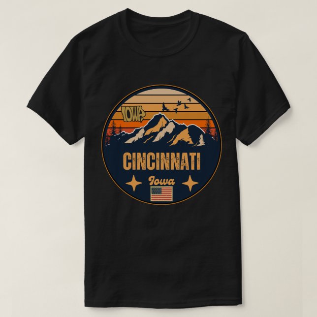Camiseta Cincinnati, Iowa, Estados Unidos (Frente do Design)