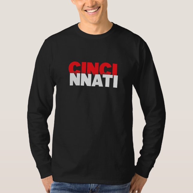 Camiseta Cincinnati Ohio, Cincy City White Red Graphic (Frente)