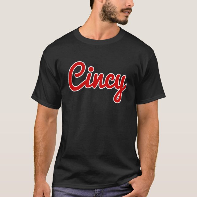 Camiseta Cincinnati Ohio Classic Red Script Cincy City (Frente)