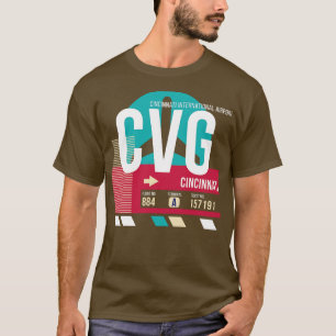 Camiseta Cincinnati Ohio CVG Airport Code Baggauge E