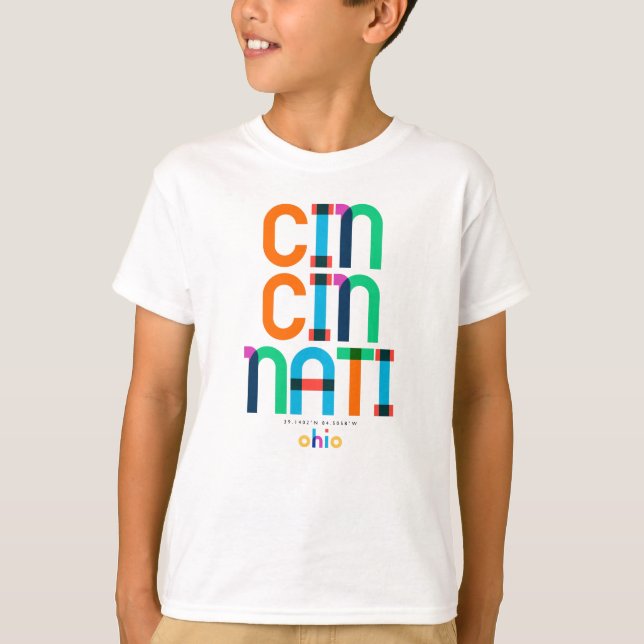 Camiseta Cincinnati Ohio Meio século, Pop Art, (Frente)