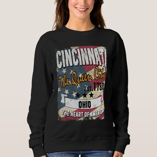 Camiseta Cincinnati Ohio Oh Distante Estado de Bandeira Ame (Frente)