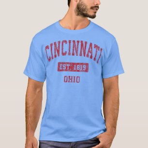 Camiseta Cincinnati Ohio OH Vintage Sports Design Red Desig
