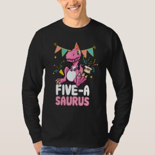 Camiseta Cinco A Saurus Dinossaur Cute Kiddo Rex