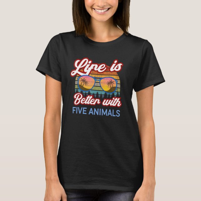 Camiseta Cinco animais Shaolin Sunset. A vida é melhor com  (Frente)