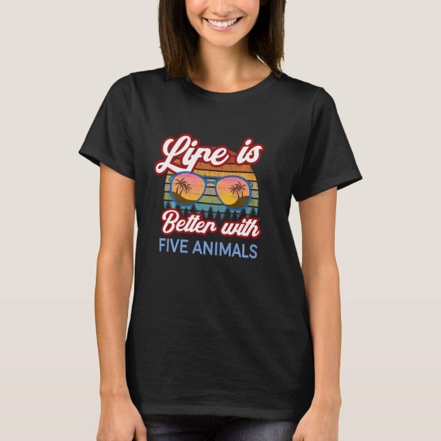 Camiseta Cinco animais Shaolin Sunset. A vida é melhor com  (Frente)