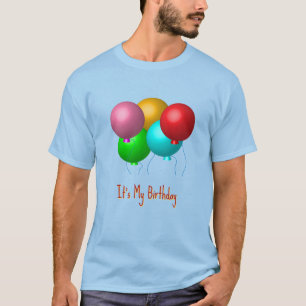Camiseta Cinco Balões de Aniversário É Meu Aniversário Pers