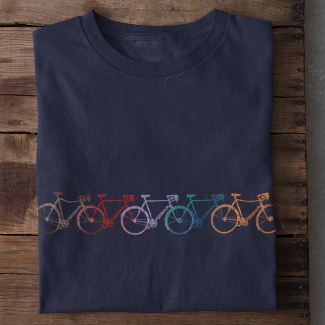 Camiseta cinco bicicletas de cores diferentes legal (Criador carregado)