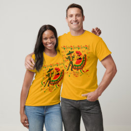 Camiseta Cinco colorwave ouro