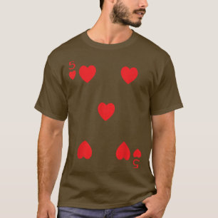 Camiseta Cinco Corações Engraçados Fatos Fáceis De Hallowee