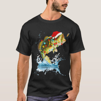 Camiseta "Cinco de Chapéu de Papai Noel Engraçado para Pesc
