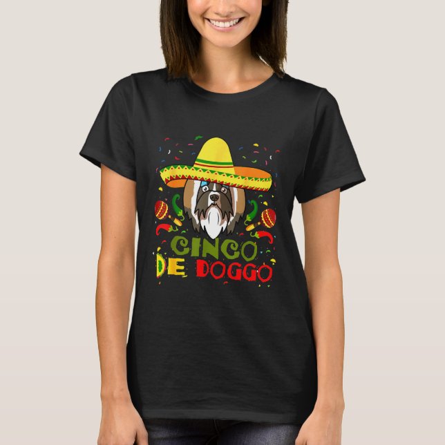 Camiseta Cinco De Doggo Shih Tzu Dog Love R Mãe (Frente)