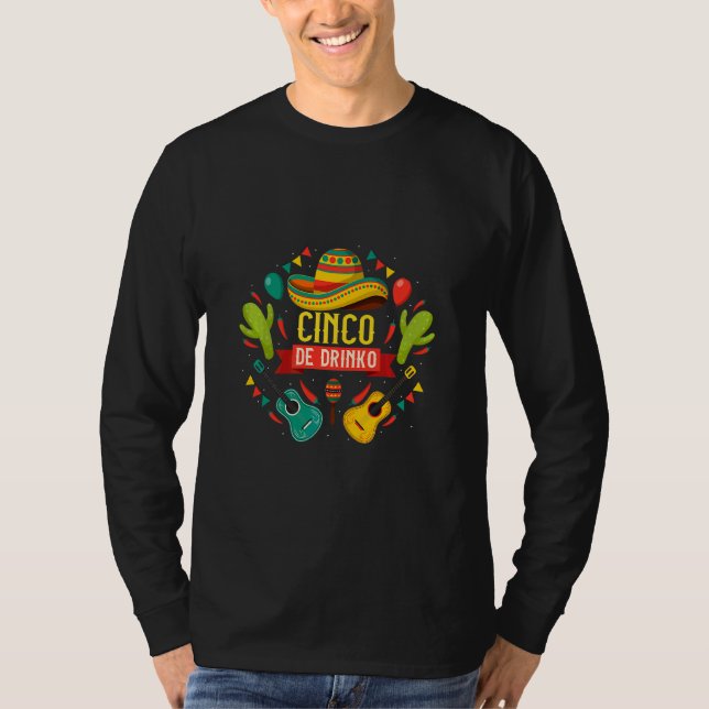Camiseta Cinco De Drinko 5 De Mayo Drinko De Mayo Mexicano (Frente)