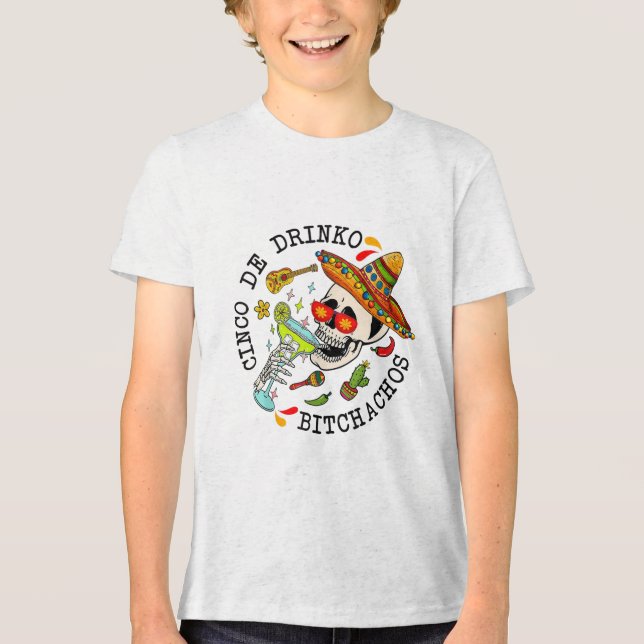 Camiseta Cinco De Drinko Achos Funny Cinco De Mayo Mexicano (Frente)
