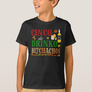 Camiseta Cinco De Drinko Achos Mens Bebendo