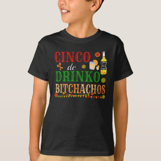 Camiseta Cinco De Drinko Achos Mens Bebendo