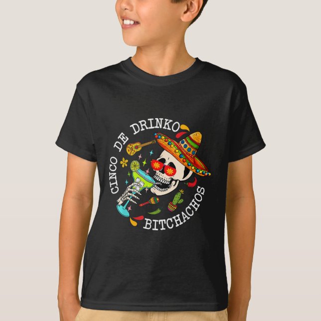 Camiseta Cinco De Drinko Achos México Cinco De Mayo Drinki (Frente)