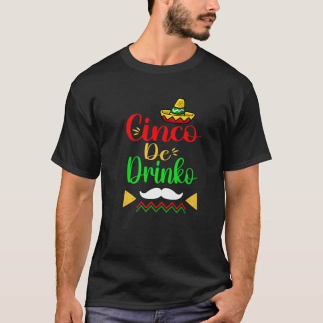 Camiseta Cinco De Drinko Cinco De Mayo Mexicano Fiesta (Frente)