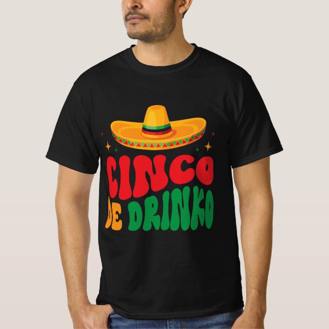 Camiseta Cinco de Drinko Fiesta Design (Frente)