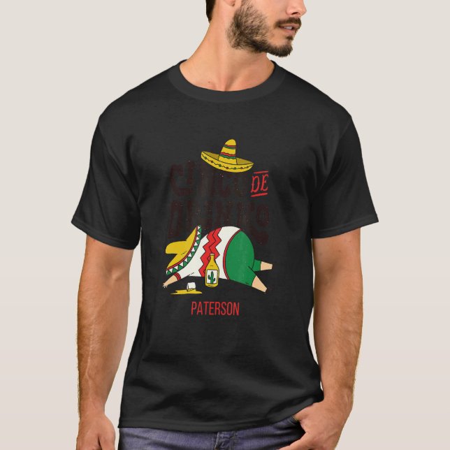 Camiseta Cinco De Drinko Fiesta Sobre Cinco De Mayo Em Pate (Frente)