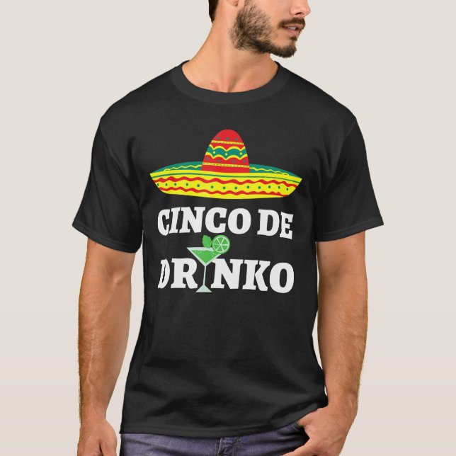 Camiseta Cinco De Drinko Sombrero Mexicano Fiesta Cinco De (Frente)