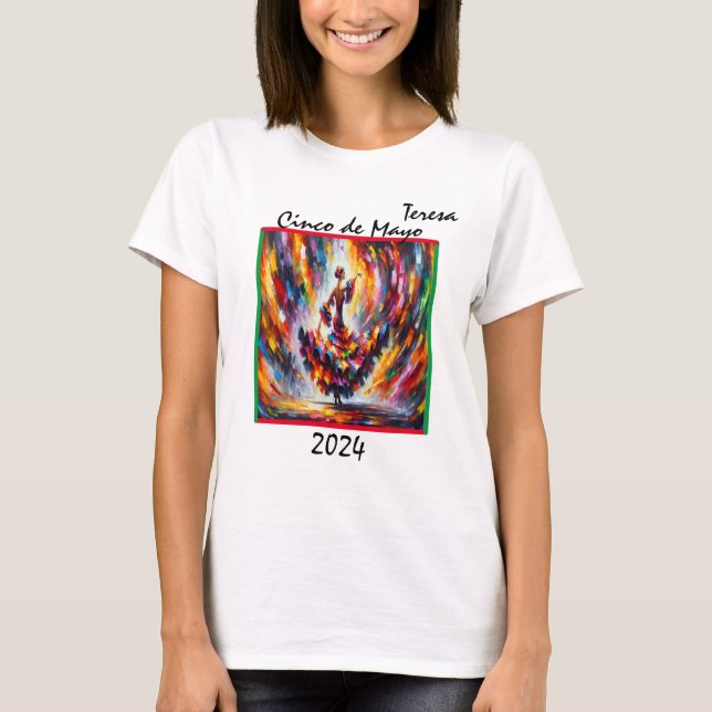 Camiseta Cinco de Mayo 2024 dançarina de Flamenco, mulheres (Frente)