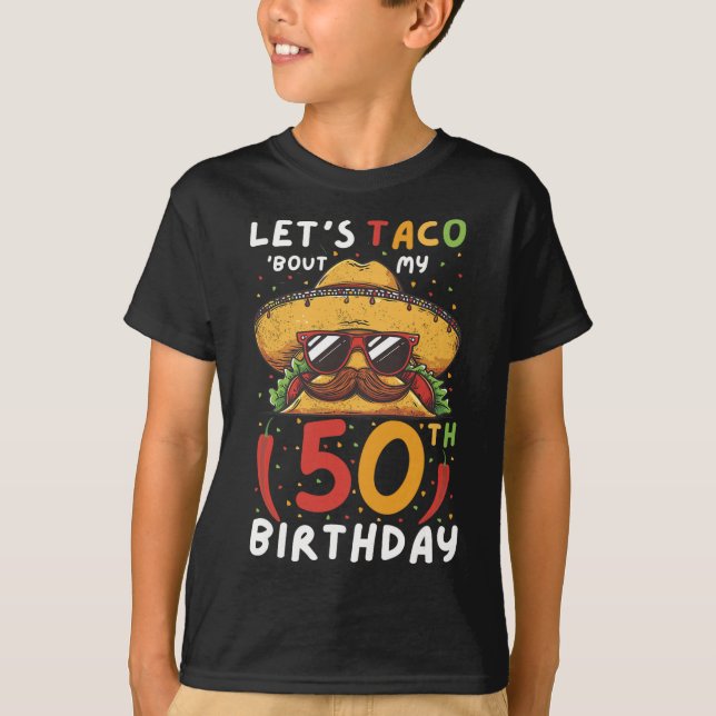 Camiseta Cinco de Mayo 50º Aniversário Taco Idade 50 Bi Mex (Frente)