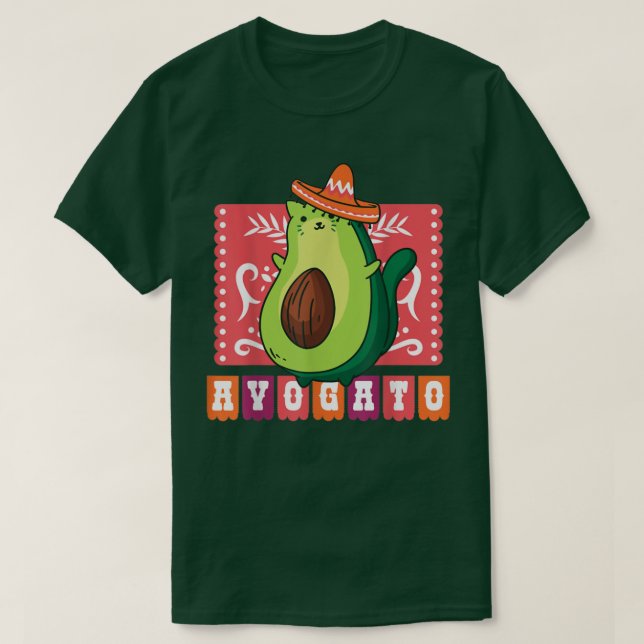 Camiseta Cinco de Mayo Avocado Cat Cute Avocato Gift Tee (Frente do Design)