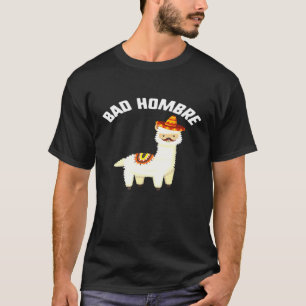 Camiseta Cinco De Mayo Bad Hombre Llama Sombrero Mustache F