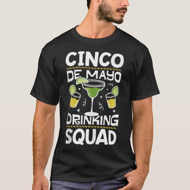 Camiseta Cinco de Mayo Bebendo Squad Men Mulheres Engraçada (Frente)