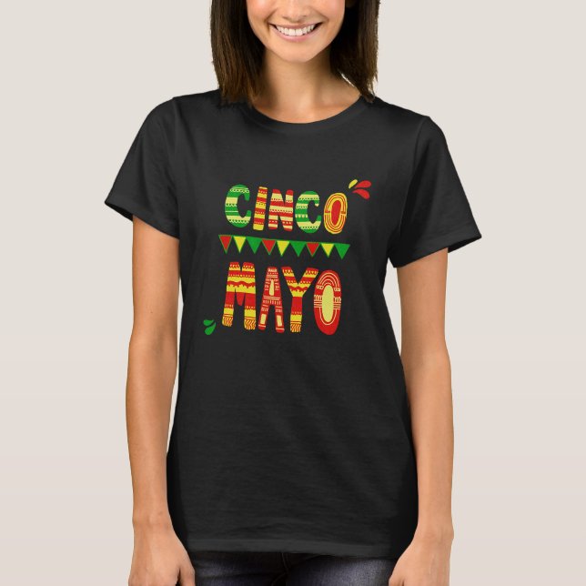 Camiseta Cinco De Mayo Burritos  Mexico Tacos and Avocado   (Frente)
