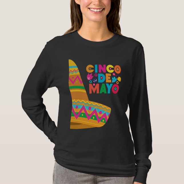 Camiseta Cinco De Mayo Burritos  Mexico Tacos and Avocado   (Frente)
